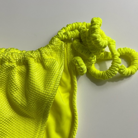 Aerie • NWT Neon Lemon Vibrant Yellow Bikini Bottoms Scrunch Tie - Picture 3 of 6